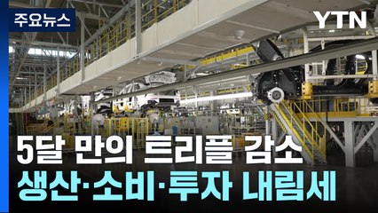 '경기 한파' 5달 만에 생산 소비 투자 트리플 감소 / YTN