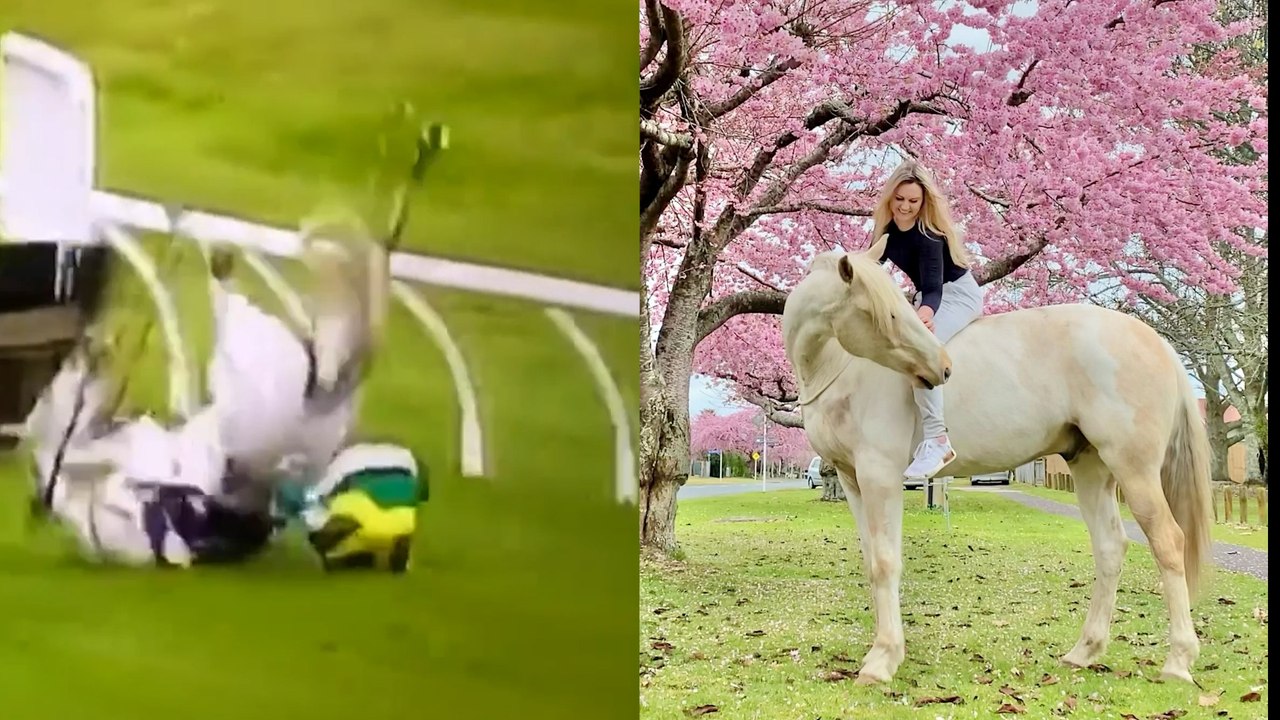 "I was paralysed when my horse fell on top of me - watch me learn to walk again"