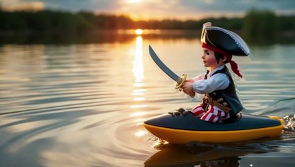 Tiny Pirate on a Water Strider-ANIMATION CARTOONS