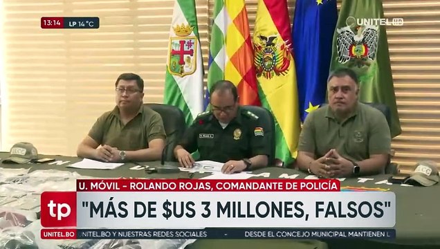 Presentan a extranjeros acusados de estafar, tenían $us 3 millones falsos