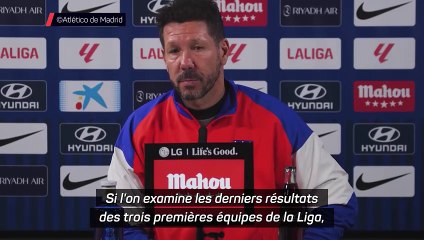 Simeone sur le Barça et le Real Madrid : "Je ne me compare à personne"