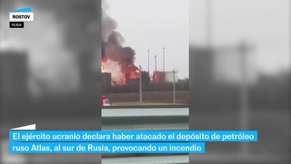 Un ataque ucranio a un depósito de petróleo ruso provoca un incendio