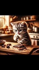 Munchie made chocolate 🐈🍫 #cat #ai #catlover #story #cutecat #cooking