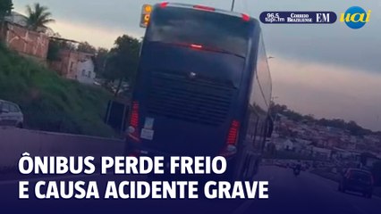 Acidente no Anel Rodoviário: ônibus sem freio atinge carros e deixa 20 feridos