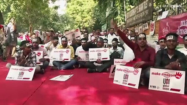 عمال مستودعات أمازون في نيودلهي يحتجون في الجمعة السوداء على الرواتب وظروف العمل