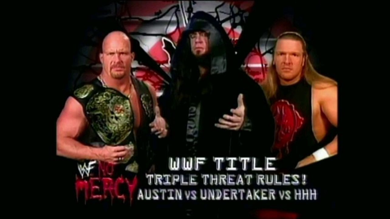 Stone Cold Steve Austin vs Undertaker vs Triple H WWF Title Triple Threat Match No Mercy UK 16/5/99