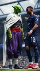 Ronaldo, Messi, and Mbappé fused with Dragon Ball Z