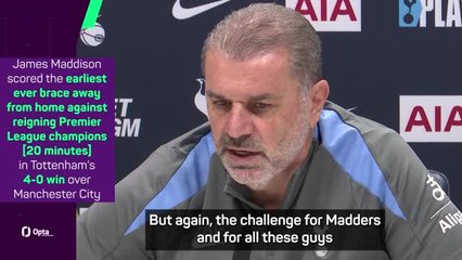 Postecoglou sets challenge for Maddison after Manchester City performance