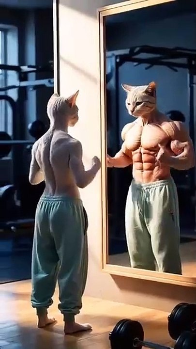 "Skinny Cat Struggles: Funny Animation for Cat Lovers!"