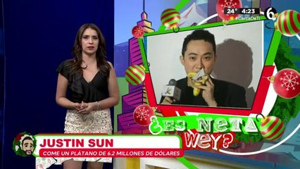 Justin Sun come plátano de 6.2 millónes de dólares