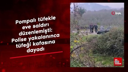 Sakarya'da polise yakalanınca tüfeği kafasına dayadı