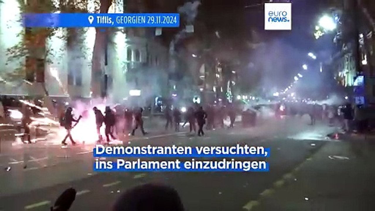 Zweite Protest-Nacht in Georgien gegen Aussetzung der EU-Beitrittsgespräche