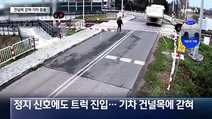 정지 신호에도 진입…건널목에 갇혀 기차와 충돌