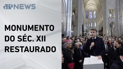 Macron visita Catedral Notre Dame, que será reaberta em 7 de dezembro
