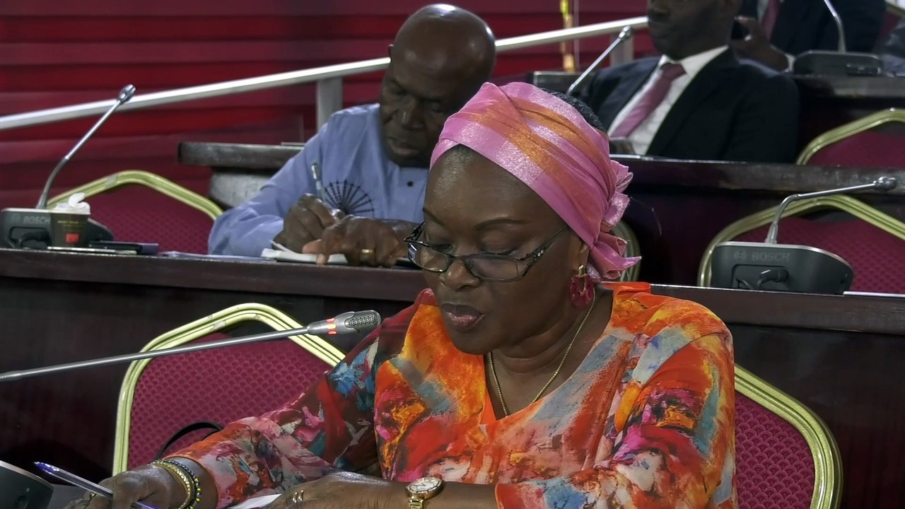 Amede Kouakou, Ministre de l'Equipement et de l'entretien routier devant le CESEC