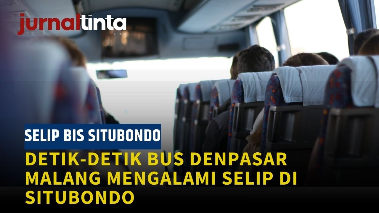 Detik-detik Bus Denpasar-Malang Mengalami Selip di Jalur Pantura Pantai Pasir Putih Situbondo