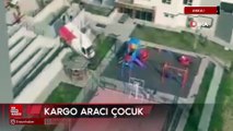 Ankara'da el frenini çekmeyi unuttu: Kargo aracı çocuk parkına düştü