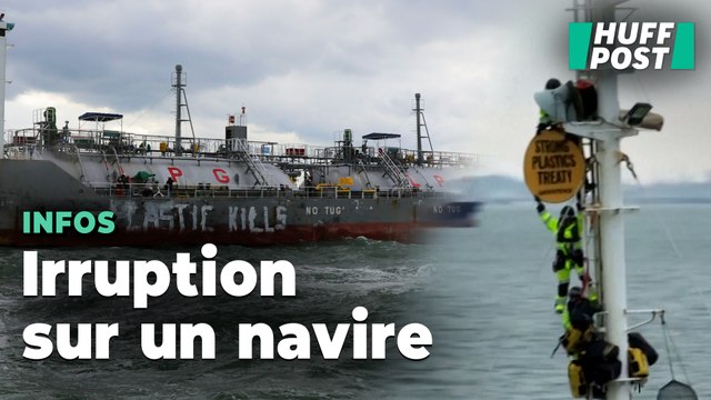 Pourquoi Greenpeace a installé « un camp » sur le mât de ce navire sud-coréen