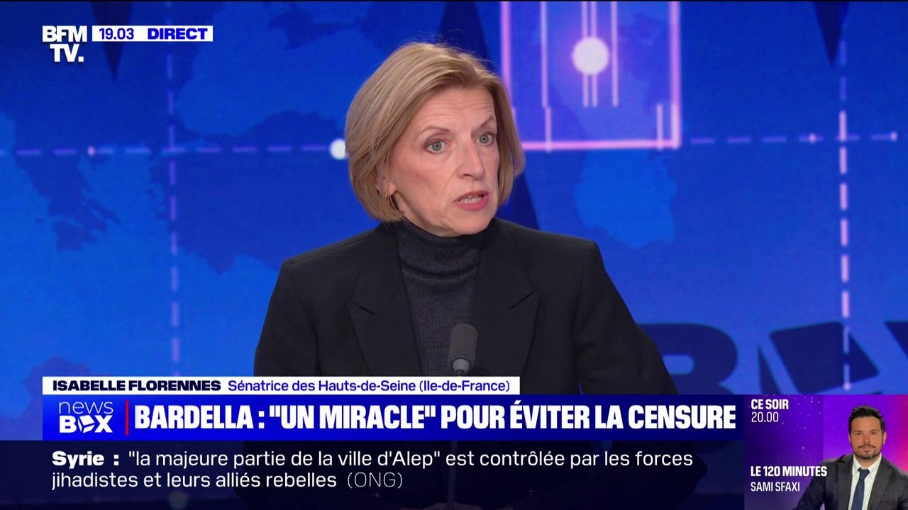 Menace de censure du gouvernement: Isabelle Florennes, sénatrice des Hauts-de-Seine, se demande "ce que cherche le Rassemblement national"
