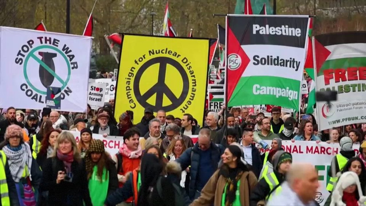 Hundreds take part in pro-Palestinian protest in central London