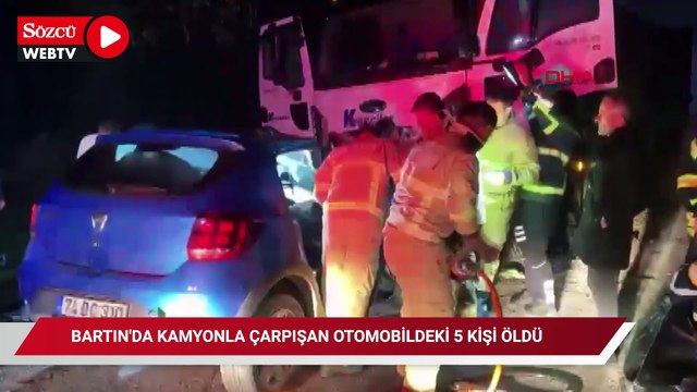 Bartın'da kamyonla çarpışan otomobildeki 5 kişi öldü