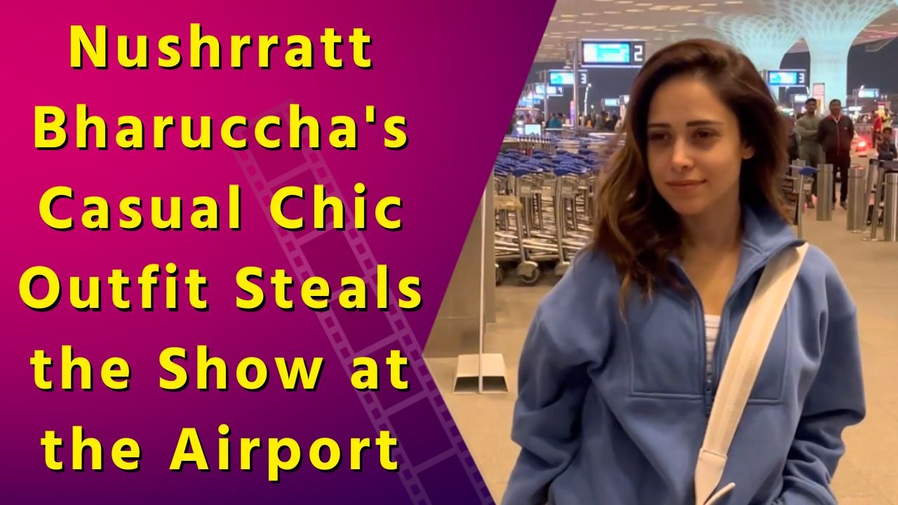 Nushrratt Bharuccha Spotted at Airport, Rocks a Super Cool and Chic Outfit