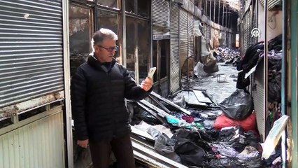 Van'daki Mısır Çarşısı'nda çıkan yangının nedeni araştırılıyor