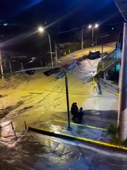 Avenida Los Sargentos en la Costanera de La Paz nuevamente afectada por lluvias