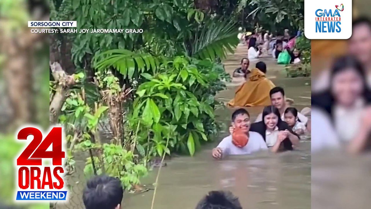 Ilang bahagi ng Bicol at Visayas, binaha bunsod ng malalakas na ulang dala ng Shear Line | 24 Oras Weekend