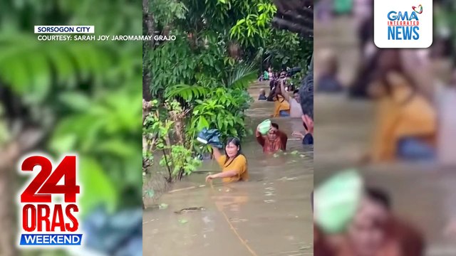 Ilang bahagi ng Bicol at Visayas, binaha bunsod ng malalakas na ulang dala ng Shear Line | 24 Oras Weekend