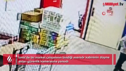 İzmir'de dehşet anlar! Bindiği asansörün kabini düştü