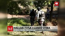 Autoridades hallan bolsas con restos humanos en fosa clandestina de Apatzingán