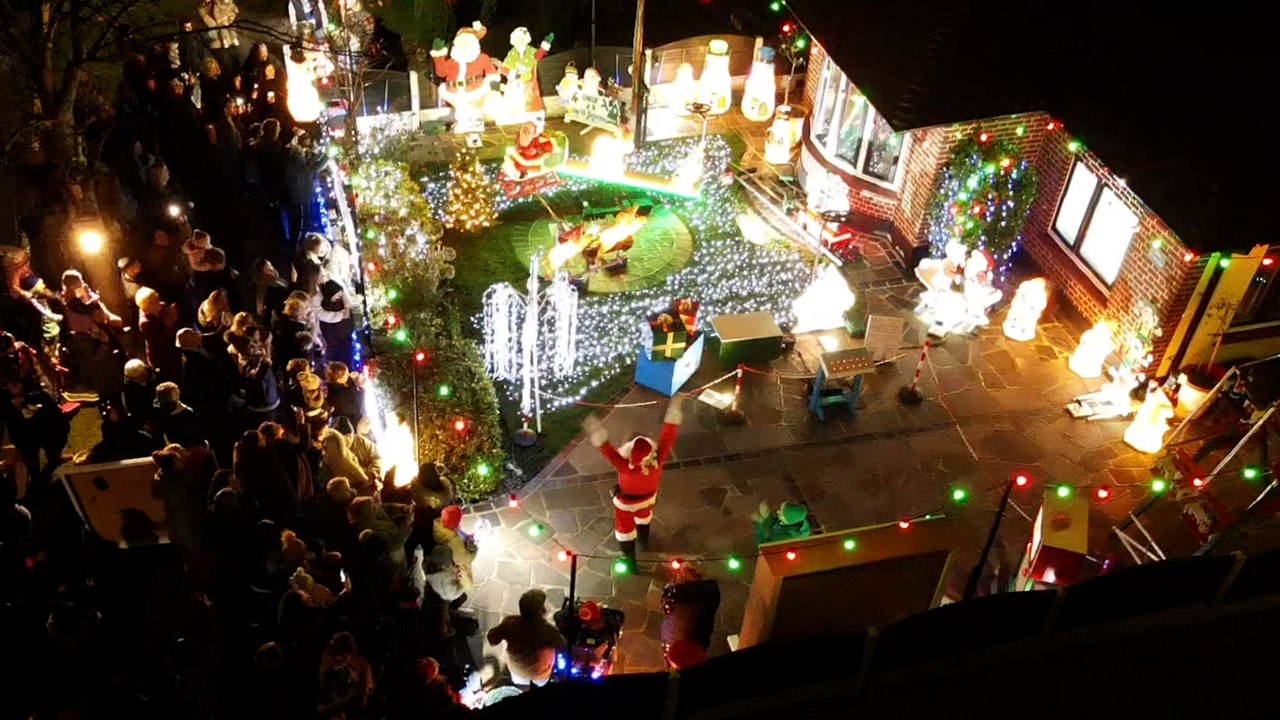 Couple's hand-made Christmas display - featuring 15 motor-powered decorations