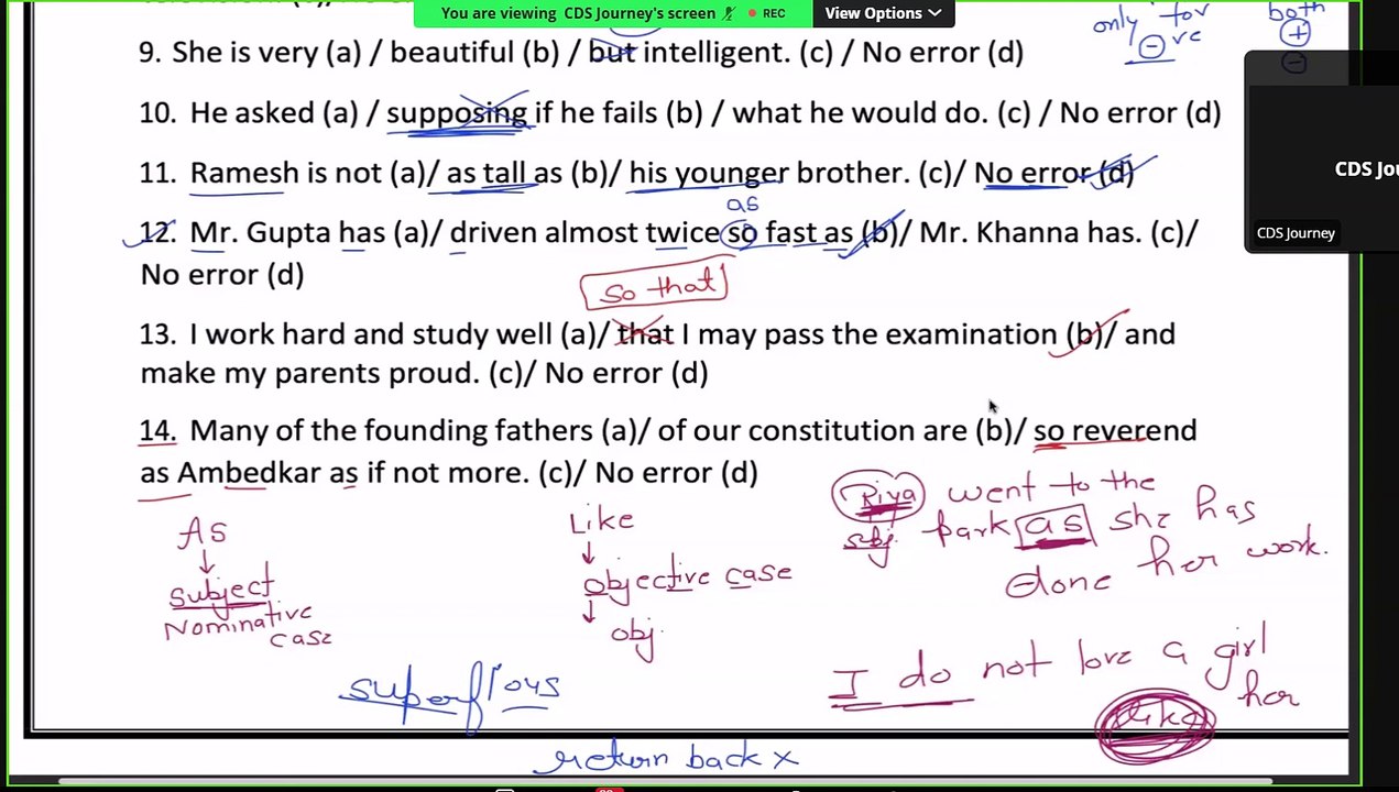 Conjunction RULES | CDS Journey WHISKEY OTA BATCH (CDS-1 2025) | Classes from Paid Batch | CDS Journey