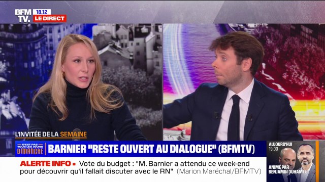 Menace de censure du gouvernement: C'est entre les mains de Michel Barnier, assure Marion Maréchal