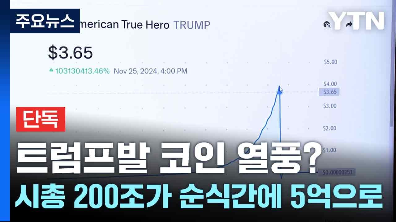 [단독] 트럼프발 코인 열풍?...시총 200조가 몇 분 만에 5억으로 / YTN
