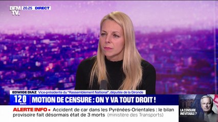 Edwige Diaz (RN): "Le gouvernement prend le chemin de la censure, mais il est encore temps de revenir sur sa position"