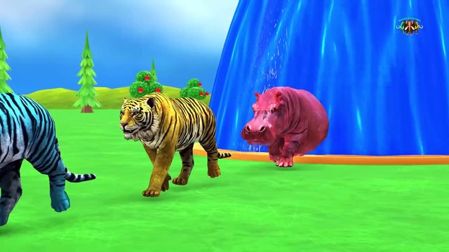 Paint Animals Duck,Tiger,Cow,Lion,Buffalo,Gorilla,Elephant,Dinosaur Fountain Crossing Animal Game Ne