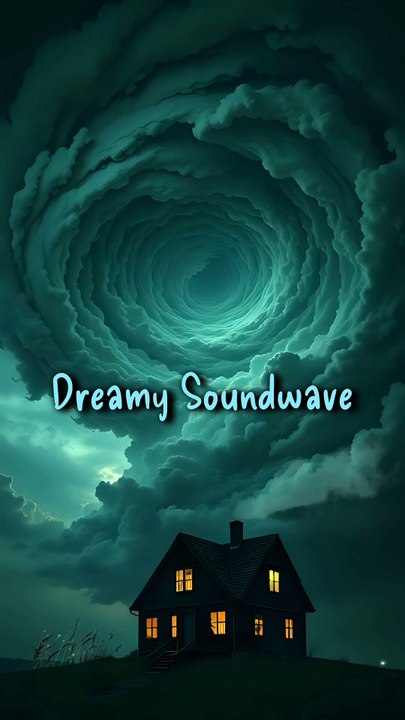 Immerse yourself in the enchanting world of lofi music as you explore a captivating scene. A solitary house stands under a swirling dark sky, its glowing windows inviting you in. The turbulent clouds spiral overhead, creating a mysterious atmosphere that