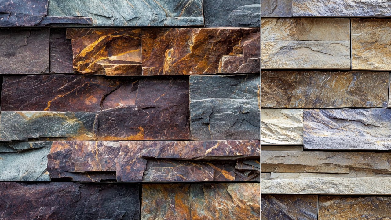 Stacked Stone Cladding Texture Backgrounds