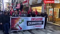 Saadet Partisi ekonomi politikalarını 23 yıl sonra yazar kasa atarak protesto etti