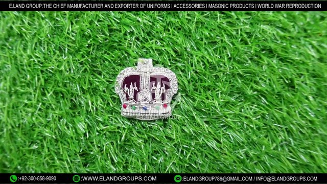 Silver Crown Bullion Badges Crown Bullion Supplier, hand embroidered badge crown king high quality