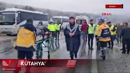 Kütahya’da işçi servisi şarampole devrildi