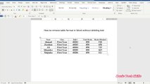 How to remove table format in Word without deleting text