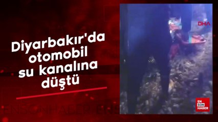 Diyarbakır'da otomobil su kanalına düştü