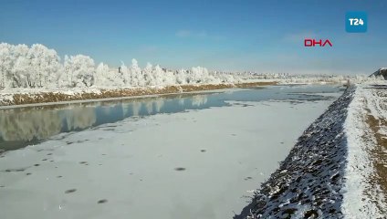 Sivas’ta soğuk etkili oluyor: Kızılırmak kısmen dondu