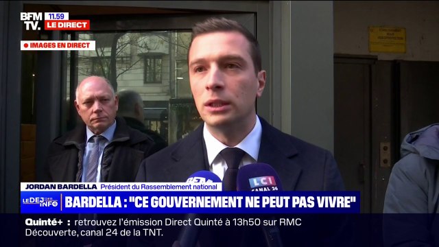 Jordan Bardella (RN): Je ne suis pas responsable de l'incertitude politique