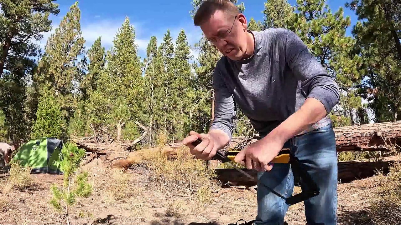 Survival Camping with 4 yr Old - Trapping, Knapping, Friction Fire & Campfire Cooking