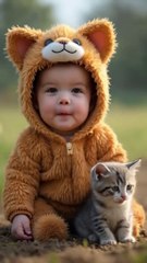 Small Cute Animals with Kids || Cute animals|| kids playing