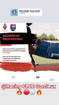 Le Racing Club Corcieux Recrute : Éducateurs U11 et U13 / Bénévoles / Arbitres.